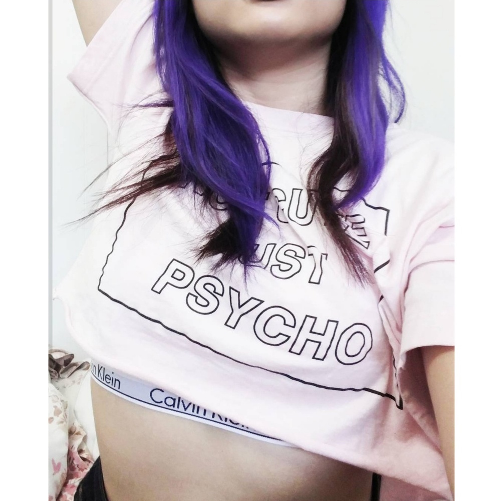 Nikki Lipstick Not Cute Just Psycho Crop Top